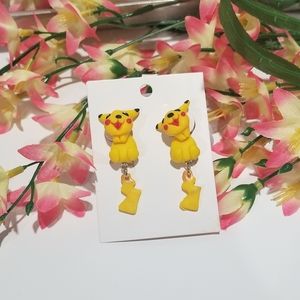 Pikachu Peekaboo Earrings Polymer Clay Pokemon